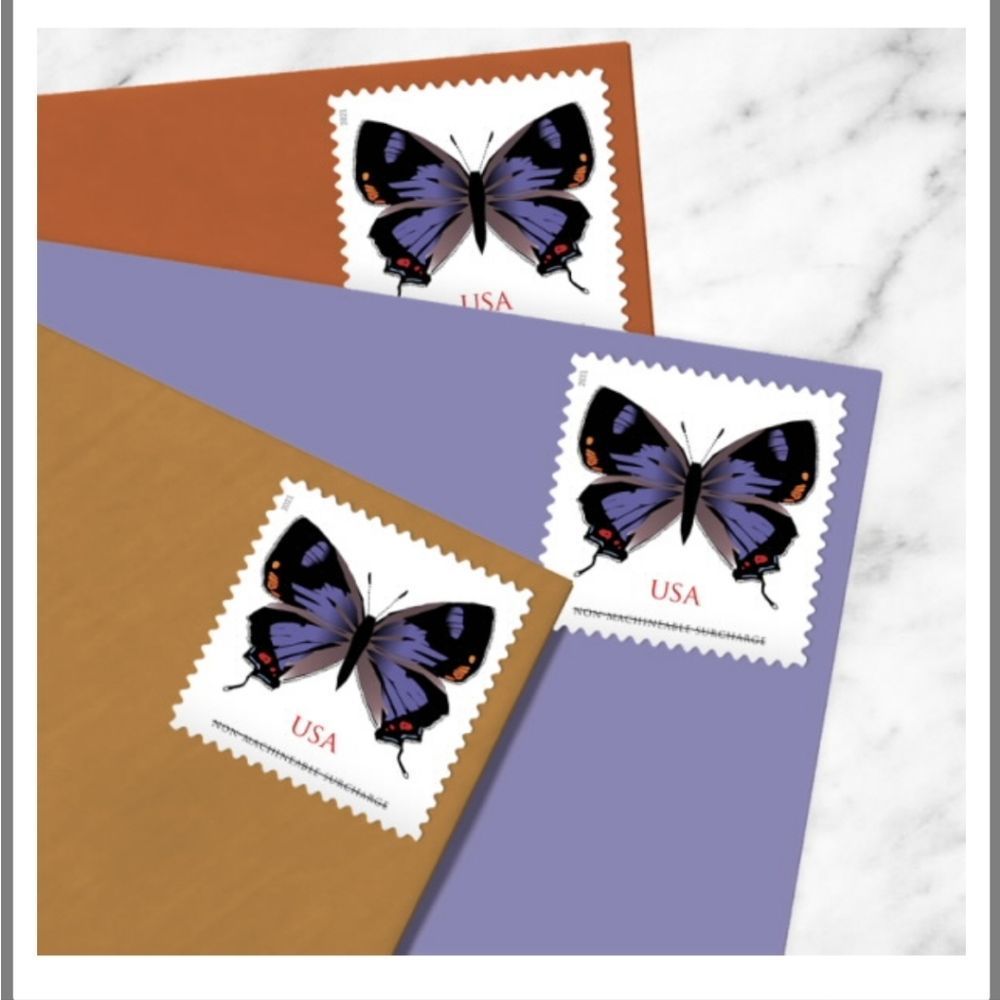 60 USPS Non-Machinable Surcharge‎ Stamps Square or Irregular Envelopes Butterfly